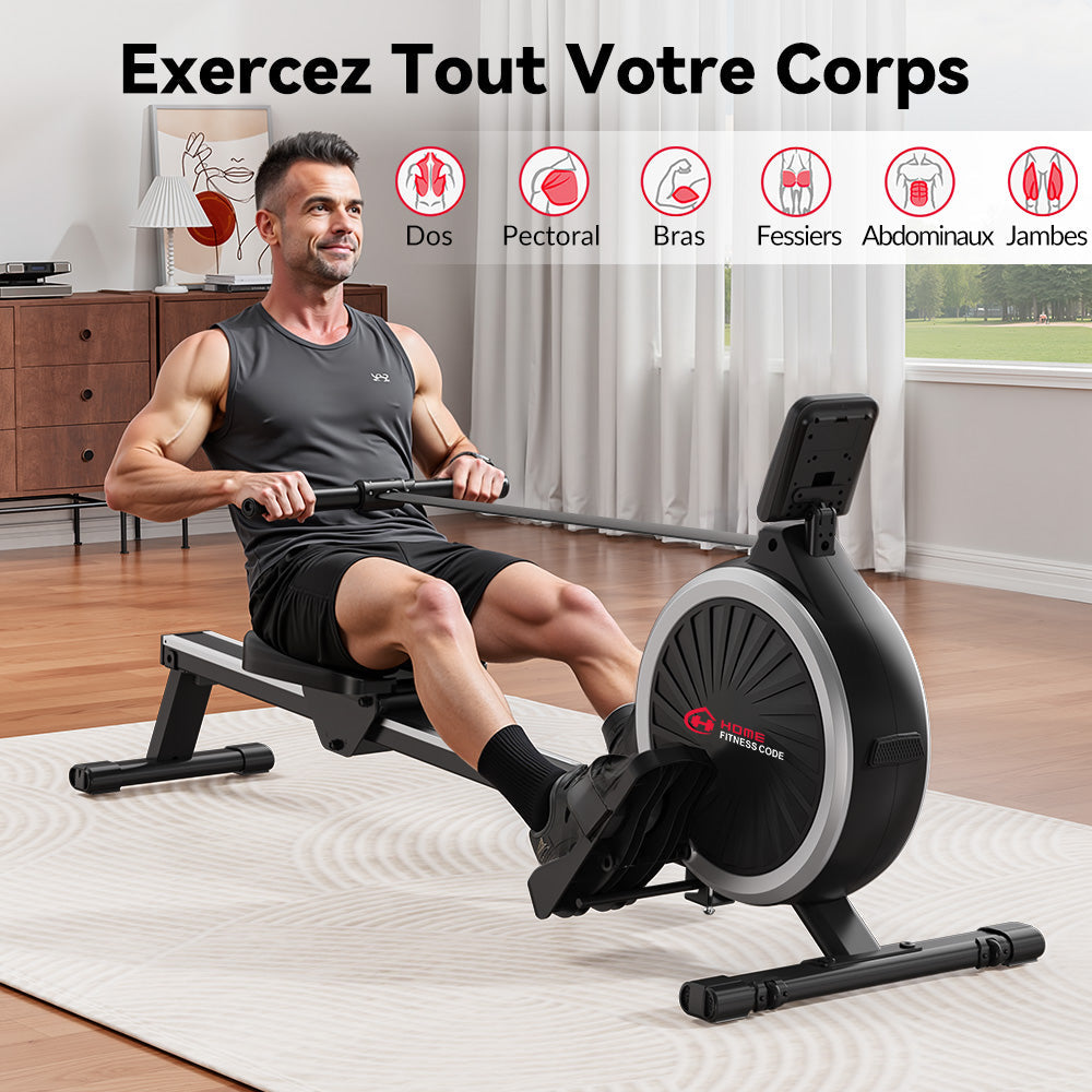 Rameur Magnétique, 16 Niveaux de Résistance