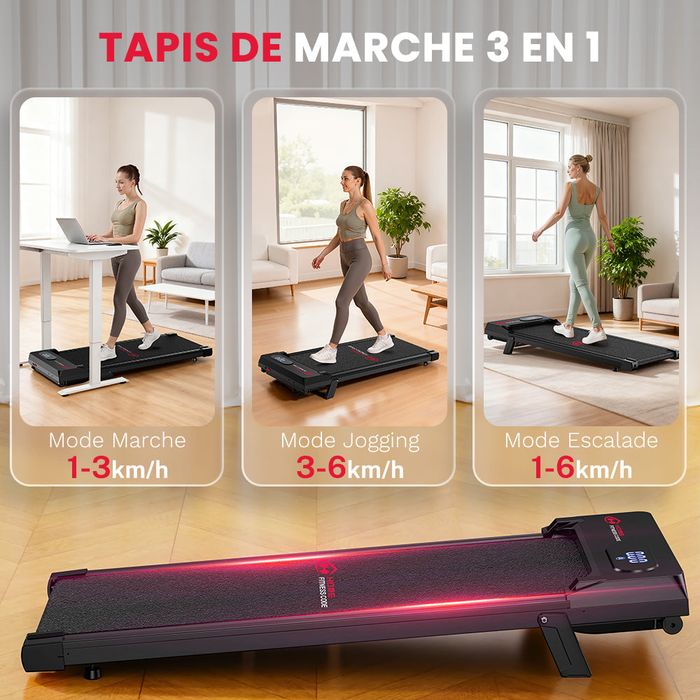 Tapis de Course T7, Vitesse 1-6KM/H, 5% Inclinaison Manuelle