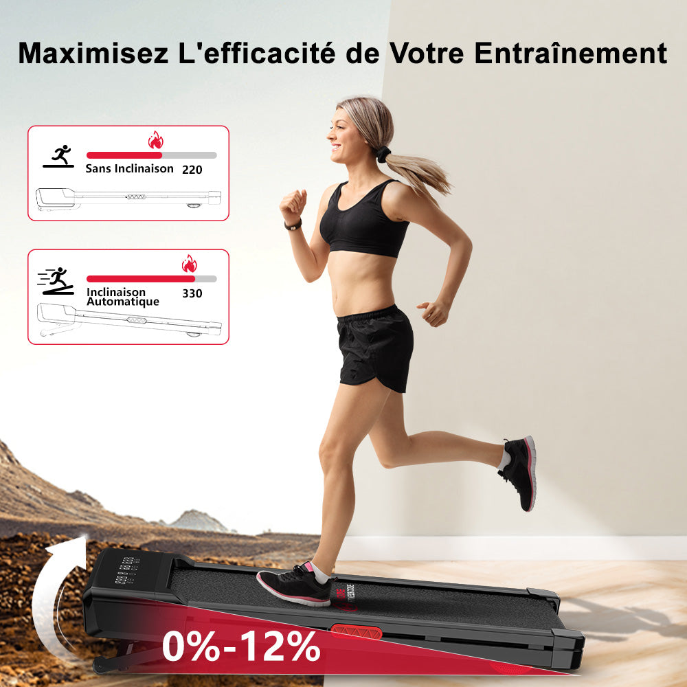 Tapis de Course Y1 avec Inclinaison Automatique de 0 à 12%, Vitesse de 1-10KM/H